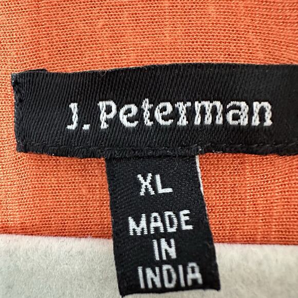 J.‎ Peterman Size XL Blouse Top Orange Button Light Breathable Career  Casual - Picture 5 of 8